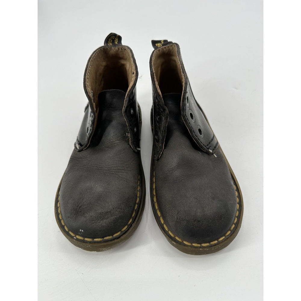 VTG Dr Martens 6453 AirWair Black Leather Ankle Boots Kids Sz 9‎ Made in England